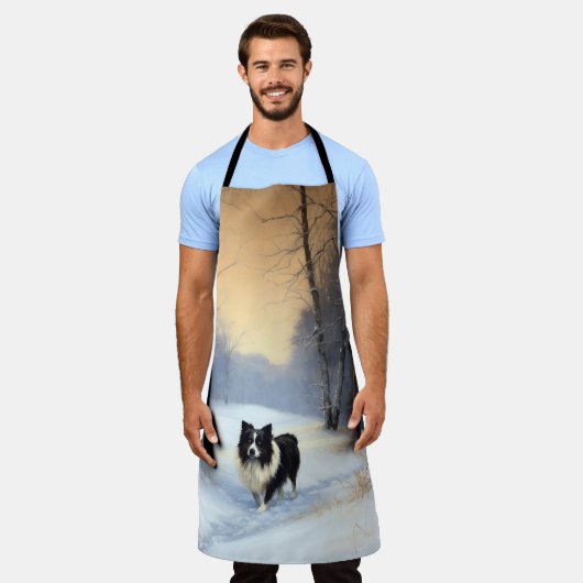 Border Collie Let It Schnee Weihnachten Schürze (Getragen)