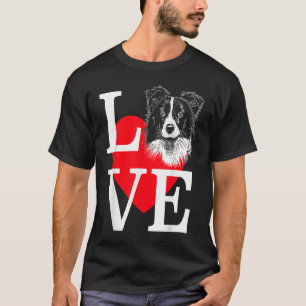 Border Collie Liebe Niedliches Herz Border Collie T-Shirt