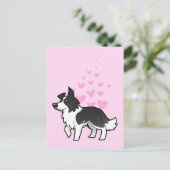 Border Collie Liebe Postkarte (Stehend Vorderseite)