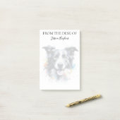 Border Collie Liebhaber monogrammierter Hund Post-it Klebezettel (Auf Schreibtisch)