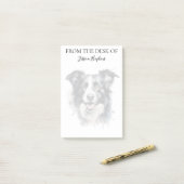 Border Collie Liebhaber monogrammierter Hund Post-it Klebezettel (Auf Schreibtisch)
