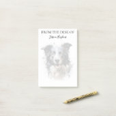 Border Collie Liebhaber monogrammierter Hund Post-it Klebezettel (Auf Schreibtisch)