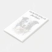 Border Collie Liebhaber monogrammierter Hund Post-it Klebezettel (angewinkelt)