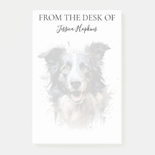 Border Collie Liebhaber monogrammierter Hund Post-it Klebezettel
