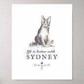 Border Collie Life ist besser mit einem benutzerde Poster (Vorne)