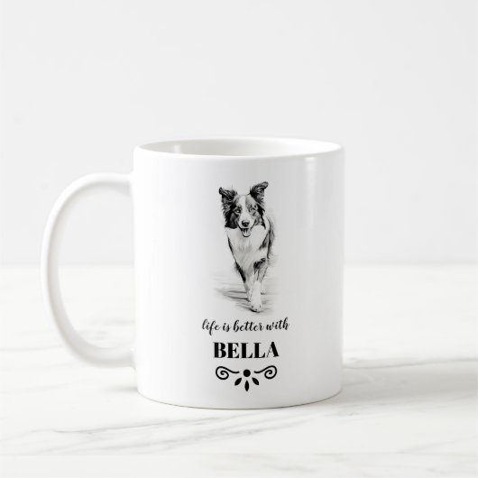 Border Collie Life ist mit dem benutzerdefinierten Kaffeetasse (Links)