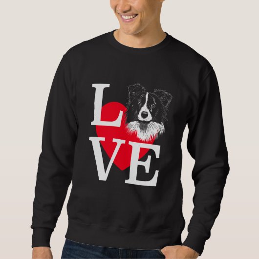 Border Collie Love Cute heart Border Collie Sweatshirt (Vorderseite)
