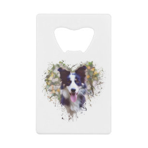 Border Collie Lover Design Geldbeutel Flaschenöffner