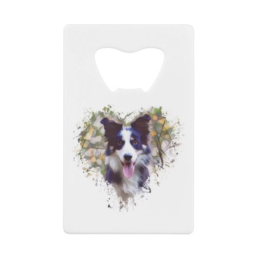 Border Collie Lover Design Geldbeutel Flaschenöffner (Vorderseite)