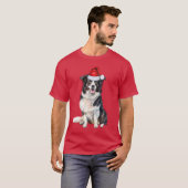 Border Collie Lover Funny Christmas Dog Holiday T-Shirt (Vorne ganz)
