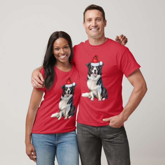 Border Collie Lover Funny Christmas Dog Holiday T-Shirt (Unisex)