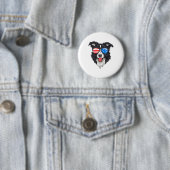 Border Collie Lover Patriotischer Hund 4. Juli Ame Button (Beispiel)