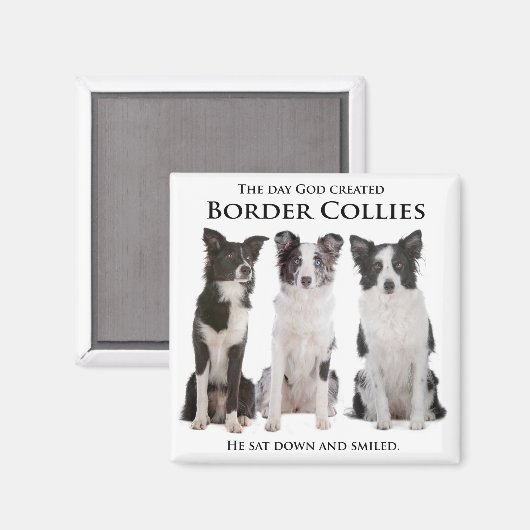 Border Collie Magnet (Vorderseite/Rückseite)