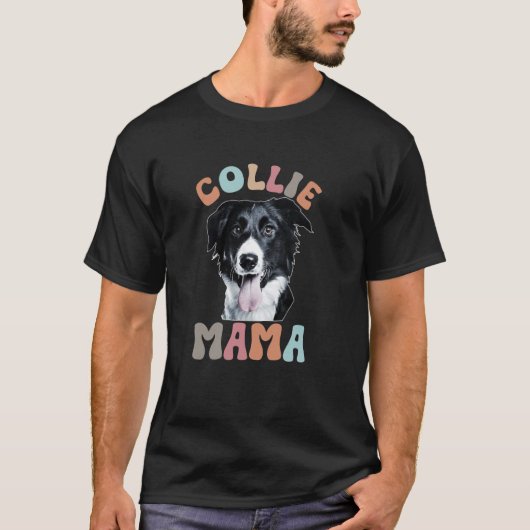 Border Collie Mama Border Collie Mutter eines Bord T-Shirt (Vorderseite)