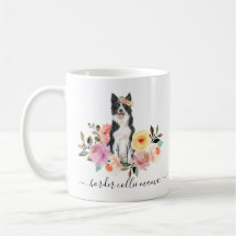 Border Collie Mama Floral Coffee Tasse