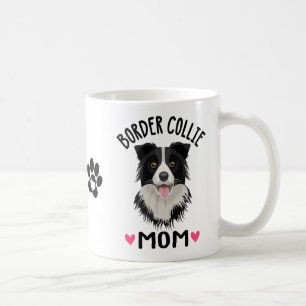 Border Collie Mama Geschenk Schwarz Weiß Welpe Hun Kaffeetasse