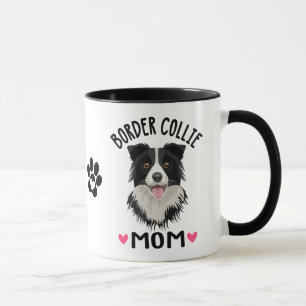 Border Collie Mama Geschenk Schwarz Weiß Welpe Hun Tasse