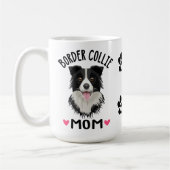 Border Collie Mama Geschenk Schwarz-weißen Welpenh Kaffeetasse (Links)