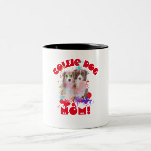 Border Collie Mama Hund Lover Beste Hunde Mama je Zweifarbige Tasse