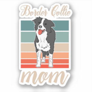 Border Collie Mama Mütter Tageshund Aufkleber