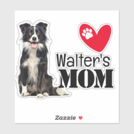 Border Collie Mama Personalisiert Aufkleber