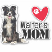 Border Collie Mama Personalisiert Aufkleber (Vorderseite)