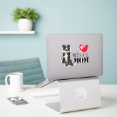 Border Collie Mama Personalisiert Aufkleber (Laptop auf Schreibtisch)