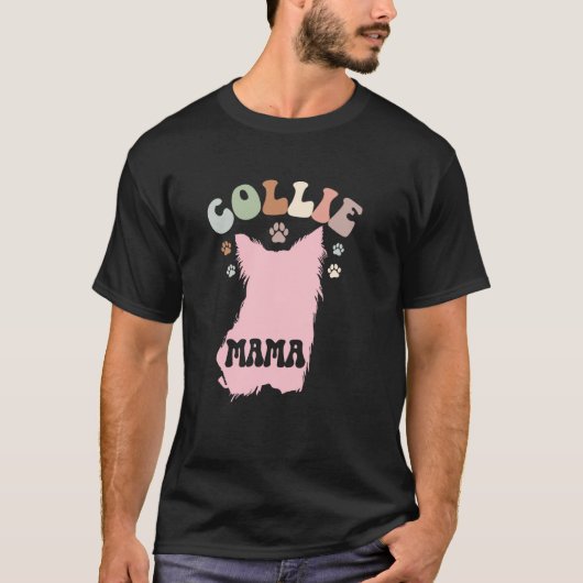 Border Collie Mama Süße Border Collie Mutter eines T-Shirt (Vorderseite)