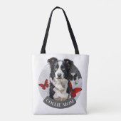 Border Collie Mama-Tasche - Roter Schmetterling Hu Tasche (Rückseite)