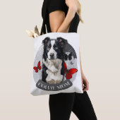 Border Collie Mama-Tasche - Roter Schmetterling Hu Tasche (Von Nahem)