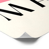 Border Collie Matisse Print Funny Dog & Coffee Poster (Ecke)