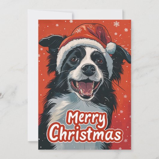 Border Collie Merry Weihnachten (Vorderseite)