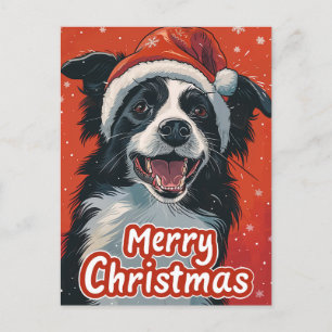 Border Collie Merry Weihnachten Postkarte
