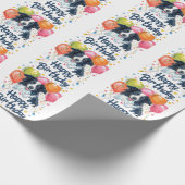 Border Collie mit Balloons Geschenkpapier (Ecke)