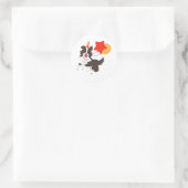 Border Collie mit Balloons Runder Aufkleber (Tasche)