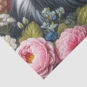 Border Collie mit Blumen Seidenpapier (Detail)