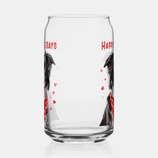 Border Collie mit dem Roten Herz Bandana Weihnacht Dosenglas (Rechts)