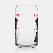 Border Collie mit dem Roten Herz Bandana Weihnacht Dosenglas (Links)