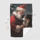 Border Collie mit dem Weihnachtsmann Golfhandtuch (Insitu)