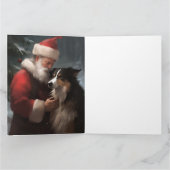 Border Collie mit dem Weihnachtsmann Karte (Innenseite)