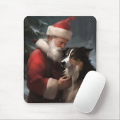 Border Collie mit dem Weihnachtsmann Mousepad (Mit Mouse)