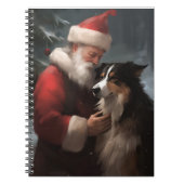 Border Collie mit dem Weihnachtsmann Notizblock (Vorderseite)