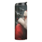 Border Collie mit dem Weihnachtsmann Thermosbecher (Nach links gedreht)