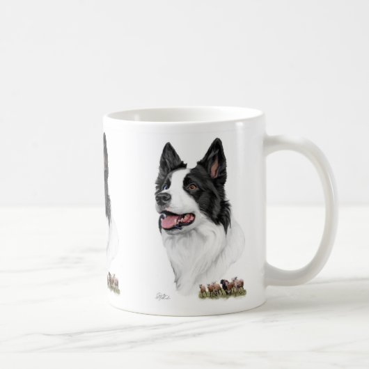 Border-Collie mit Schafen Kaffeetasse (Rechts)