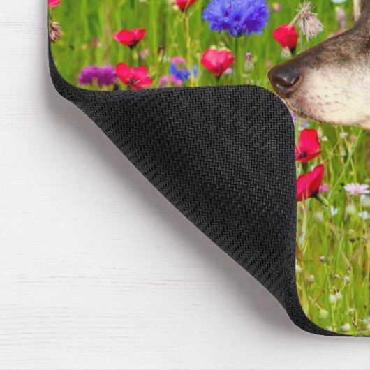 Border Collie mit schönen Blume Mousepad (Ecke)
