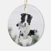 Border Collie mit Sheep Christmas Ornament (Links)