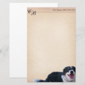 Border Collie Mix Briefpapier (Vorne/Hinten)