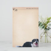 Border Collie Mix Briefpapier (Stehend Vorderseite)