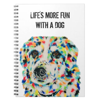 Border Collie Mix Dog Notebook 6,5" x 8,75" Notizblock