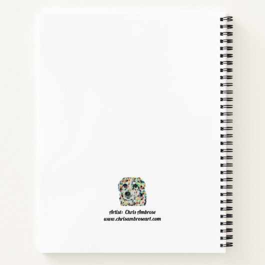 Border Collie Mix Notebook 8,5" x 11" Notizblock (Rückseite)